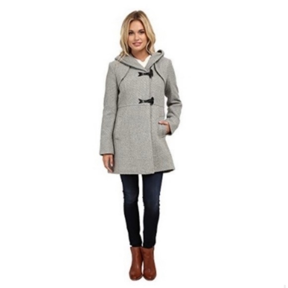 Jessica Simpson Hooded Textured Wool Coat - L - Picture 16 of 16